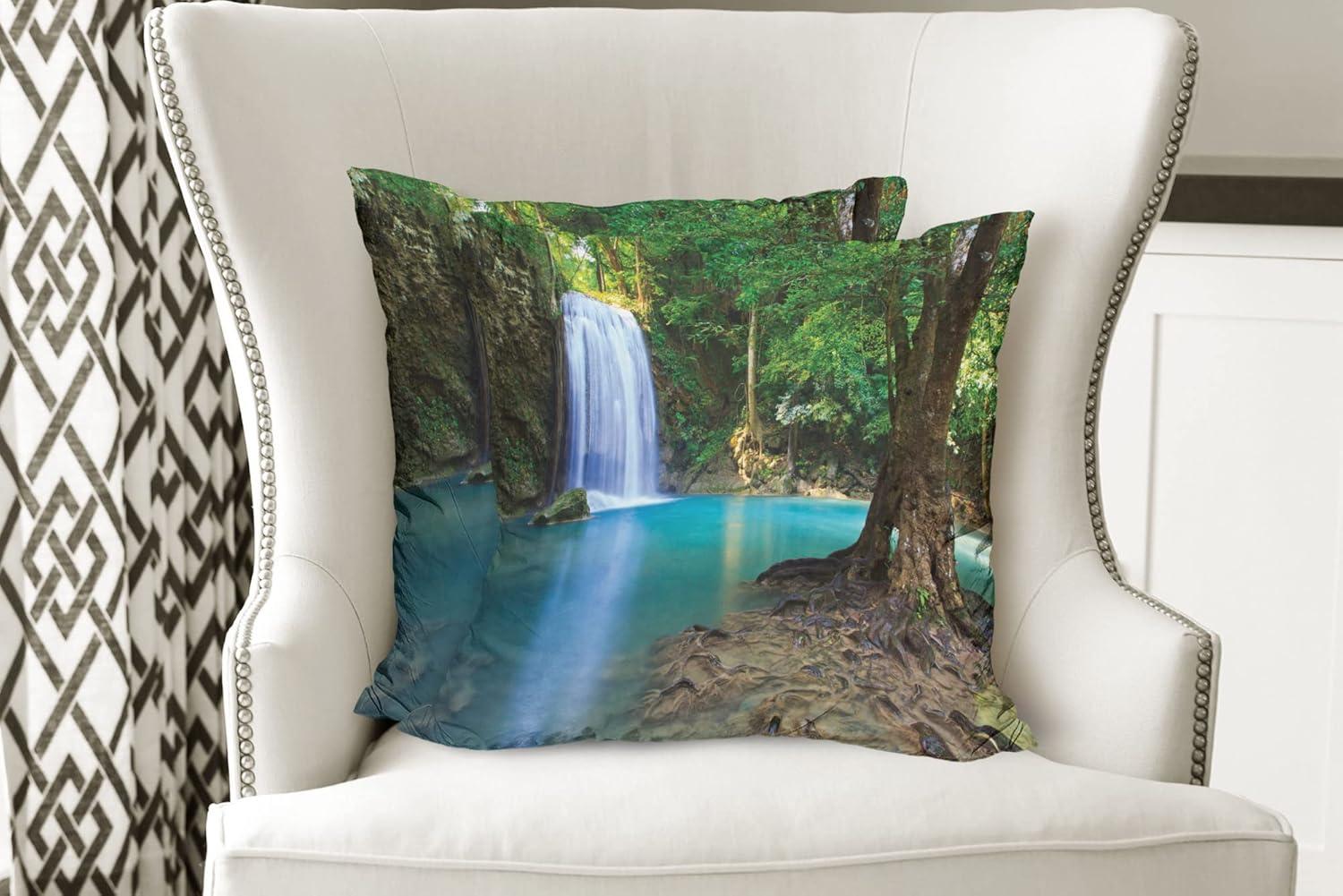 imageAmbesonne Western Decorative Throw Pillow Case Pack of 2 Traditional Rodeo Cowboy Hat and Cowgirl Boots Retro Grunge Background Art Photo Couch Bedroom Living Room Cushion Cover 20 Brown BlackTurquoise Green