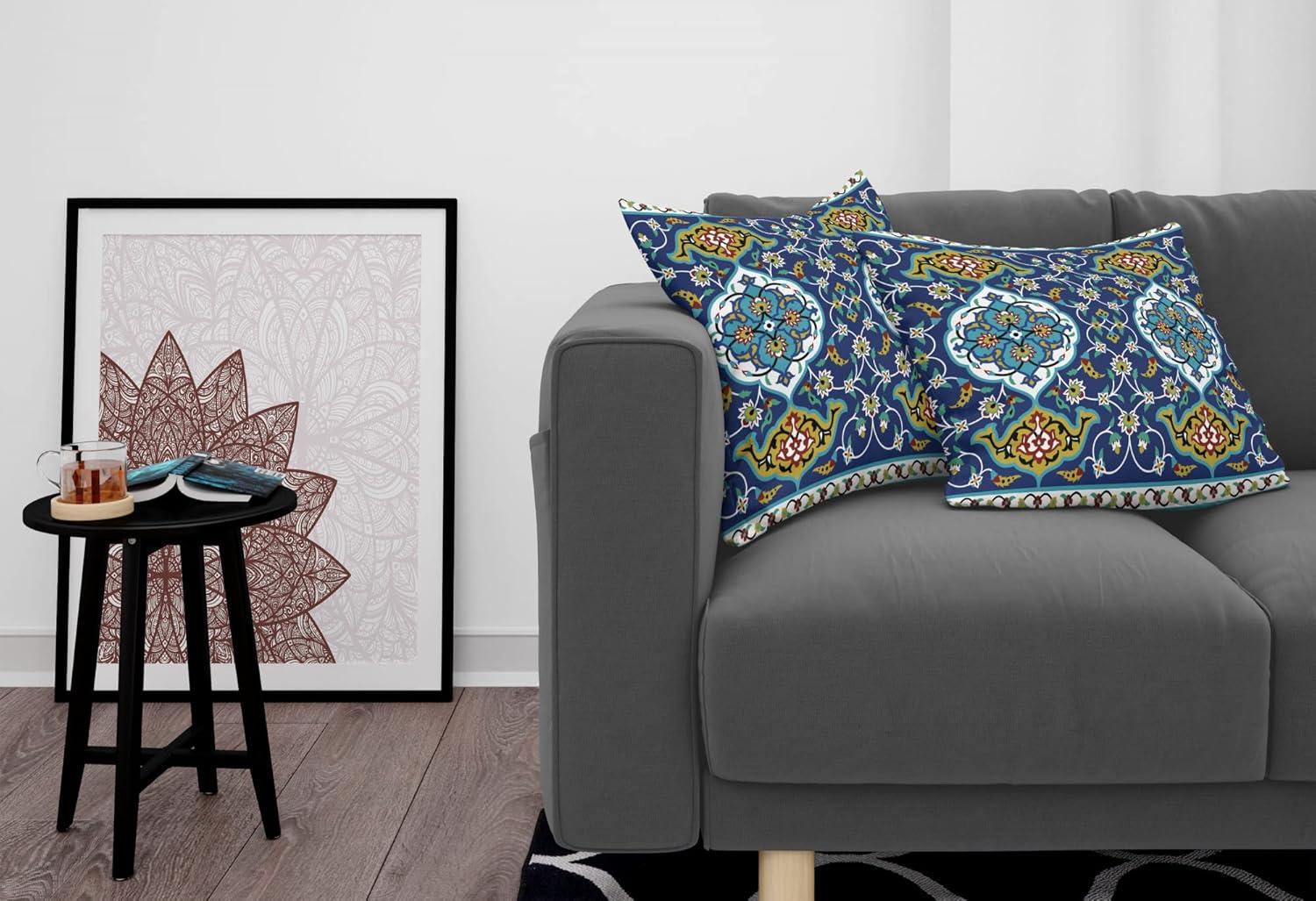imageAmbesonne Western Decorative Throw Pillow Case Pack of 2 Traditional Rodeo Cowboy Hat and Cowgirl Boots Retro Grunge Background Art Photo Couch Bedroom Living Room Cushion Cover 20 Brown BlackBlue Mustard