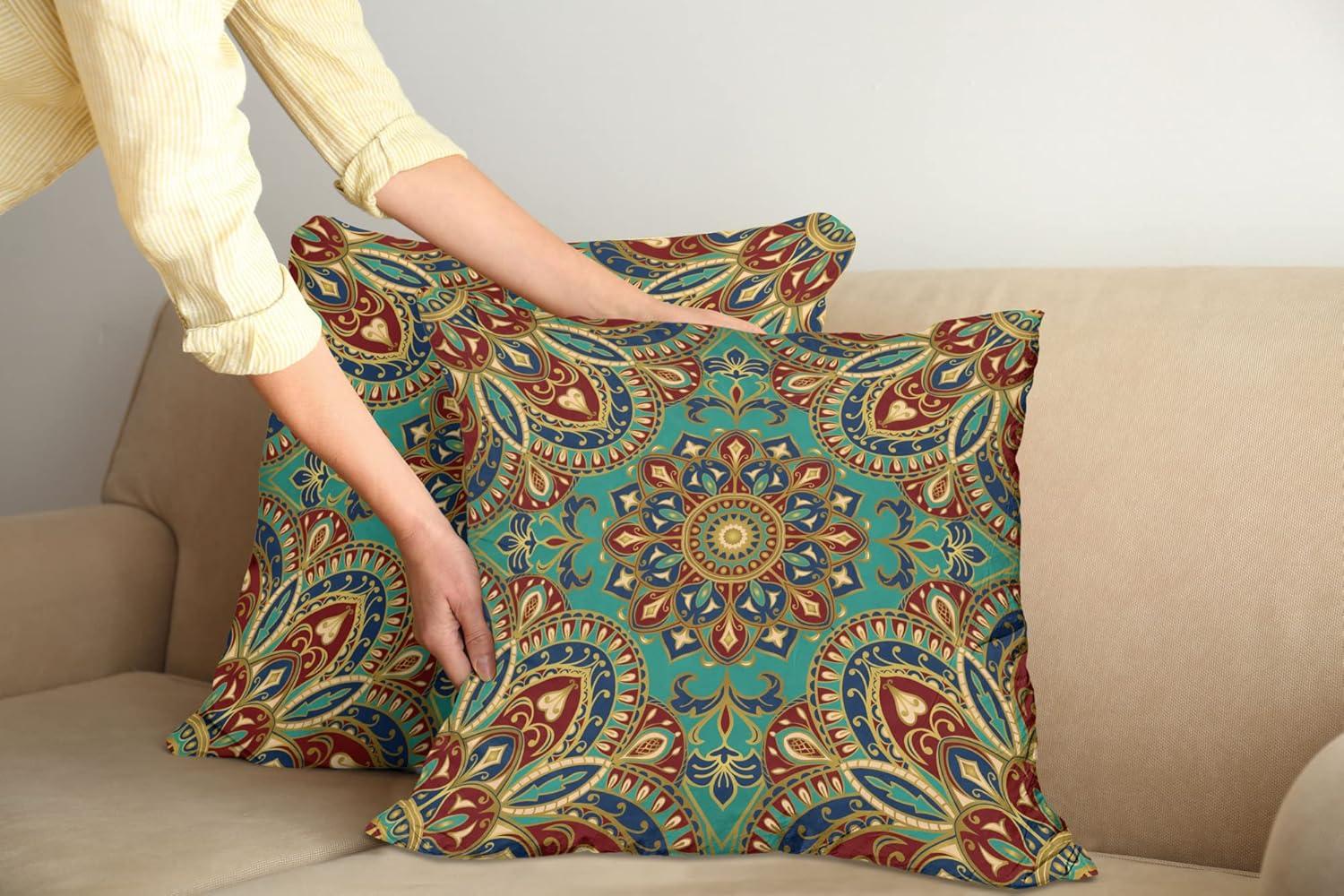 imageAmbesonne Western Decorative Throw Pillow Case Pack of 2 Traditional Rodeo Cowboy Hat and Cowgirl Boots Retro Grunge Background Art Photo Couch Bedroom Living Room Cushion Cover 20 Brown BlackTeal Indigo