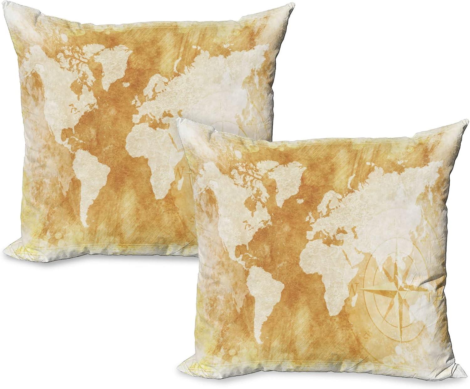 imageAmbesonne Western Decorative Throw Pillow Case Pack of 2 Traditional Rodeo Cowboy Hat and Cowgirl Boots Retro Grunge Background Art Photo Couch Bedroom Living Room Cushion Cover 20 Brown BlackCream Tan
