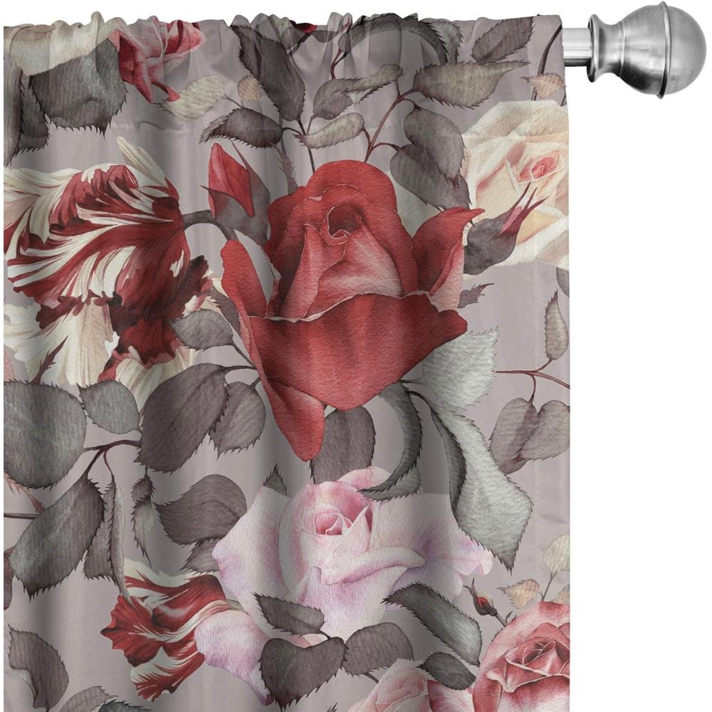 imageAmbesonne Abstract Modern Art Curtains Scribble Look Boho Silhouettes Neutral Inspired Forms Window Treatments 2 Panel Set for Living Room Bedroom Pair of  28 x 84 Pale Lavender and Off WhitePale Mauve and Dark Pink