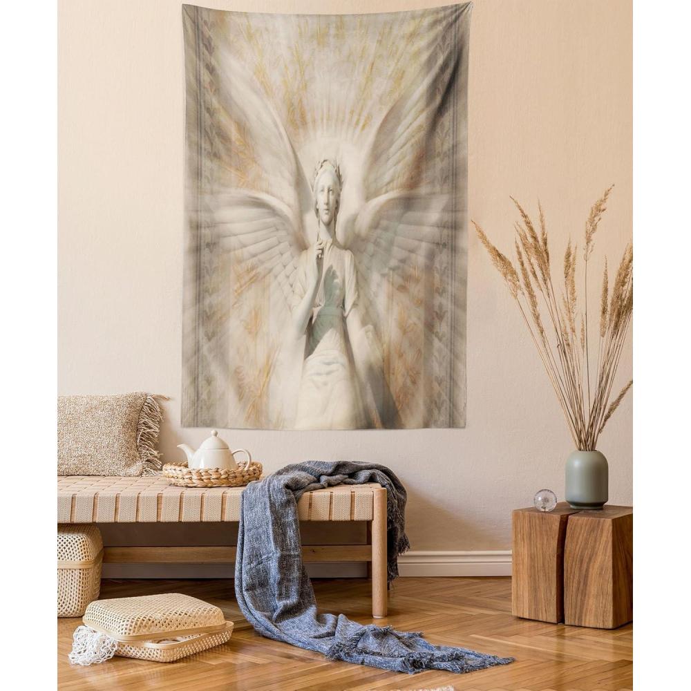 imageAmbesonne Antique Tapestry Old World Map Texture Nostalgic Plan Atlas Trace of Life Wide Wall Hanging for Bedroom Living Room Dorm 60 X 40 Khaki BeigeYellow White