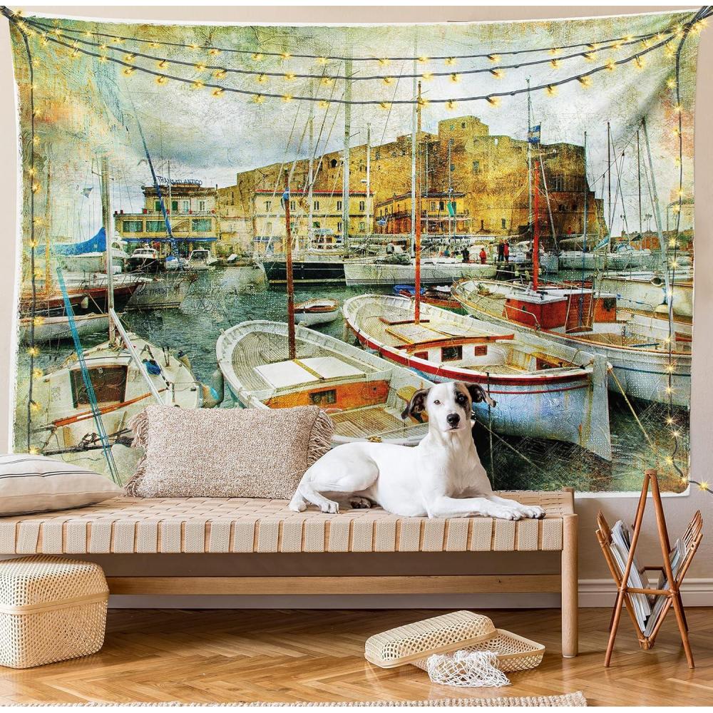 imageAmbesonne Antique Tapestry Old World Map Texture Nostalgic Plan Atlas Trace of Life Wide Wall Hanging for Bedroom Living Room Dorm 60 X 40 Khaki BeigeEarth Yellow