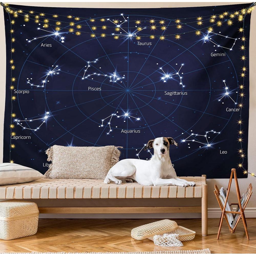 imageAmbesonne Antique Tapestry Old World Map Texture Nostalgic Plan Atlas Trace of Life Wide Wall Hanging for Bedroom Living Room Dorm 60 X 40 Khaki BeigeDark Blue White