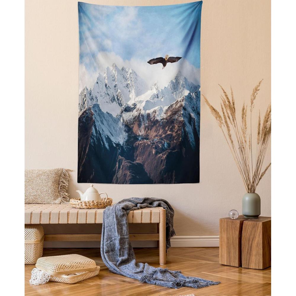 imageAmbesonne Antique Tapestry Old World Map Texture Nostalgic Plan Atlas Trace of Life Wide Wall Hanging for Bedroom Living Room Dorm 60 X 40 Khaki BeigeBrown White Blue