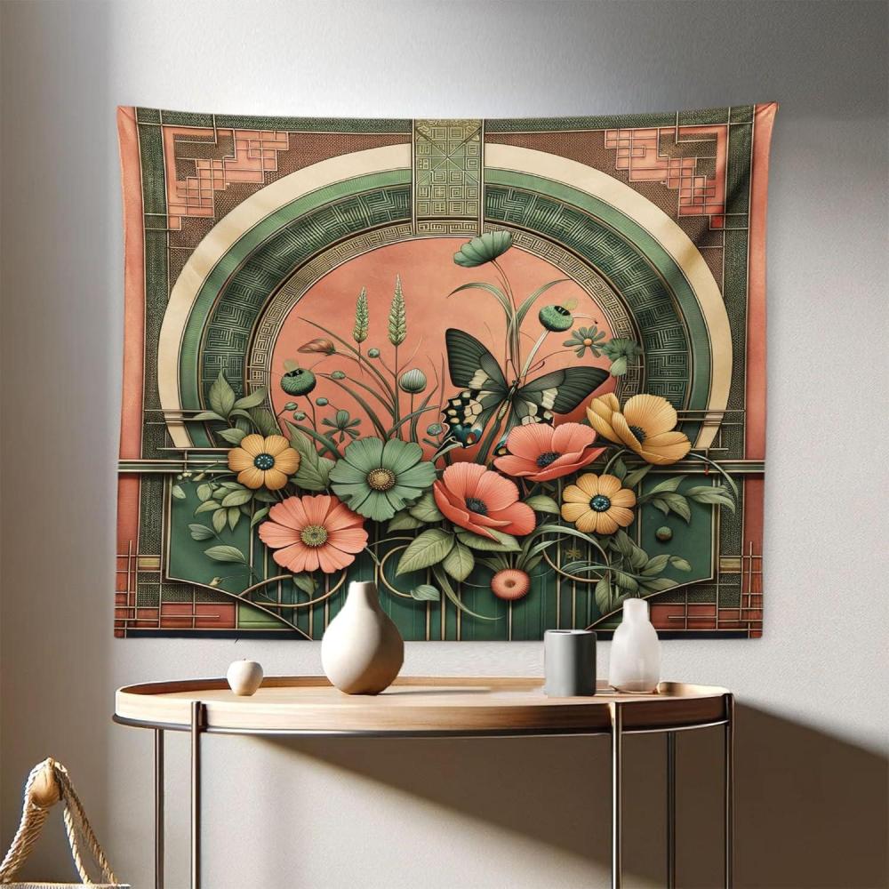 imageAmbesonne Antique Tapestry Old World Map Texture Nostalgic Plan Atlas Trace of Life Wide Wall Hanging for Bedroom Living Room Dorm 60 X 40 Khaki BeigeDark Salmon Laurel Green