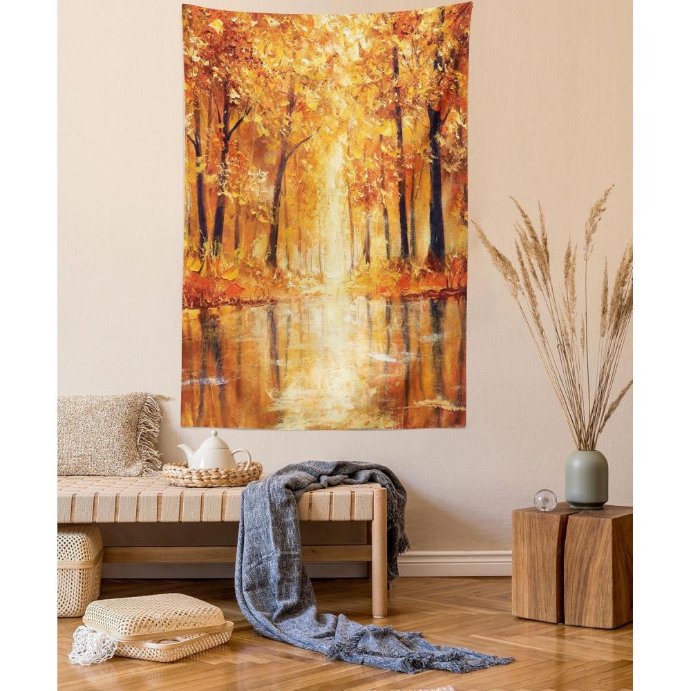 imageAmbesonne Antique Tapestry Old World Map Texture Nostalgic Plan Atlas Trace of Life Wide Wall Hanging for Bedroom Living Room Dorm 60 X 40 Khaki BeigeOrange Brown