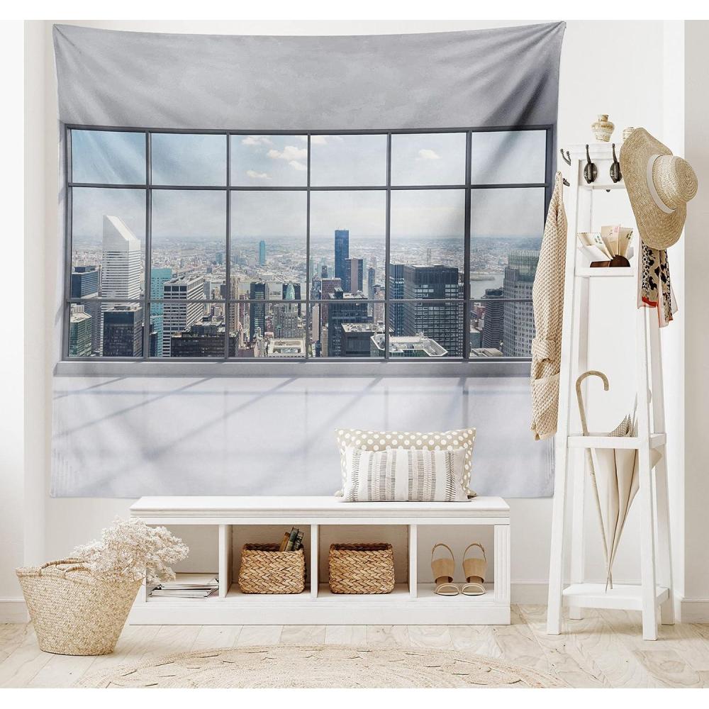 imageAmbesonne Antique Tapestry Old World Map Texture Nostalgic Plan Atlas Trace of Life Wide Wall Hanging for Bedroom Living Room Dorm 60 X 40 Khaki BeigeGrey White