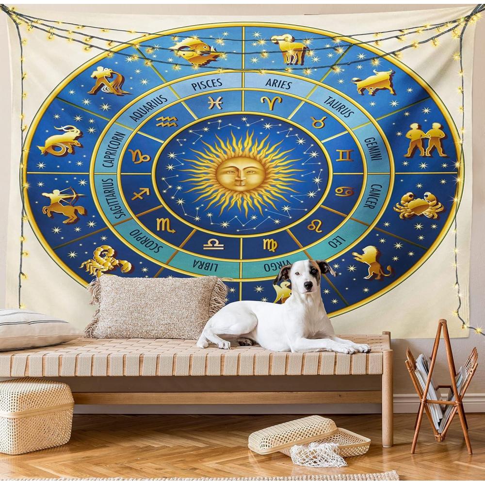 imageAmbesonne Antique Tapestry Old World Map Texture Nostalgic Plan Atlas Trace of Life Wide Wall Hanging for Bedroom Living Room Dorm 60 X 40 Khaki BeigeBlue Yellow and Cream