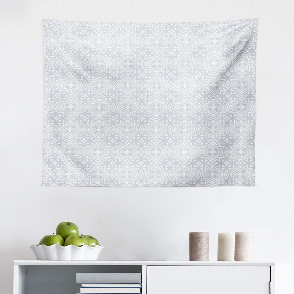 imageAmbesonne Celtic Tapestry Medieval Vintage Floral and Geometric Ornaments Neutral Muted Colors Design Fabric Wall Hanging Decor for Bedroom Living Room Dorm 28 X 23 Grey WhiteGrey White
