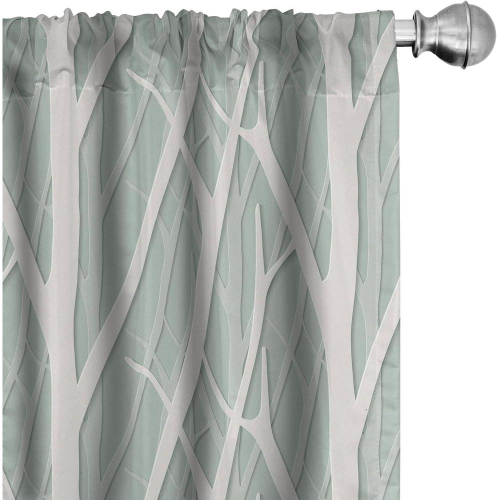 imageAmbesonne Giraffe Curtains Animal Print with African Tree Cartoon Concept Nature Art on Neutral Stripes Window Treatments 2 Panel Set for Living Room Bedroom Pair of 28 x 63 Green Camel TanCoconut and Almond Green