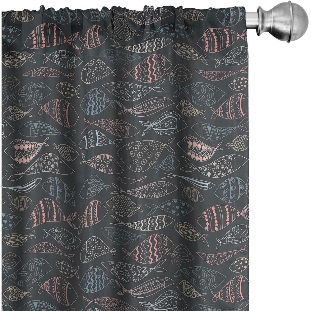 imageAmbesonne Giraffe Curtains Animal Print with African Tree Cartoon Concept Nature Art on Neutral Stripes Window Treatments 2 Panel Set for Living Room Bedroom Pair of 28 x 63 Green Camel TanBlue Rose Dark Blue Grey