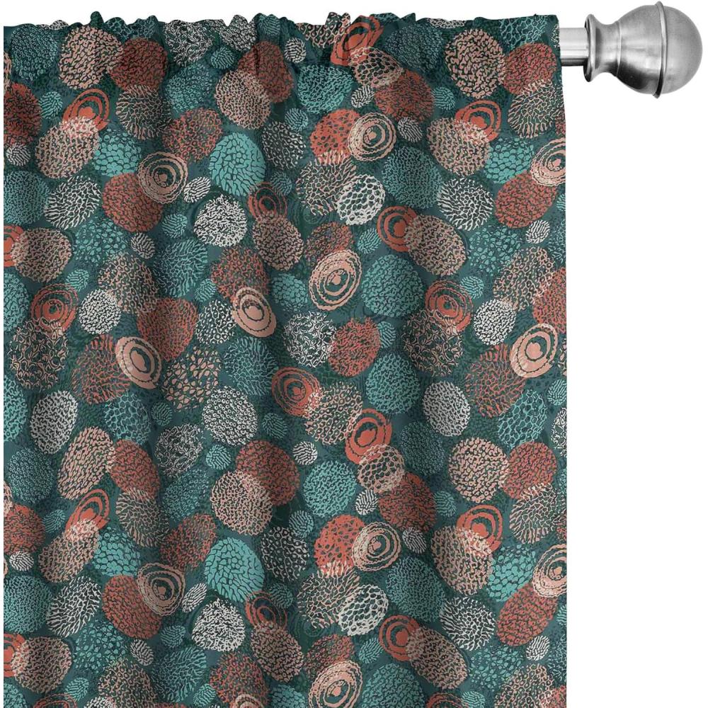 imageAmbesonne Giraffe Curtains Animal Print with African Tree Cartoon Concept Nature Art on Neutral Stripes Window Treatments 2 Panel Set for Living Room Bedroom Pair of 28 x 63 Green Camel TanTeal Salmon and Turquoise