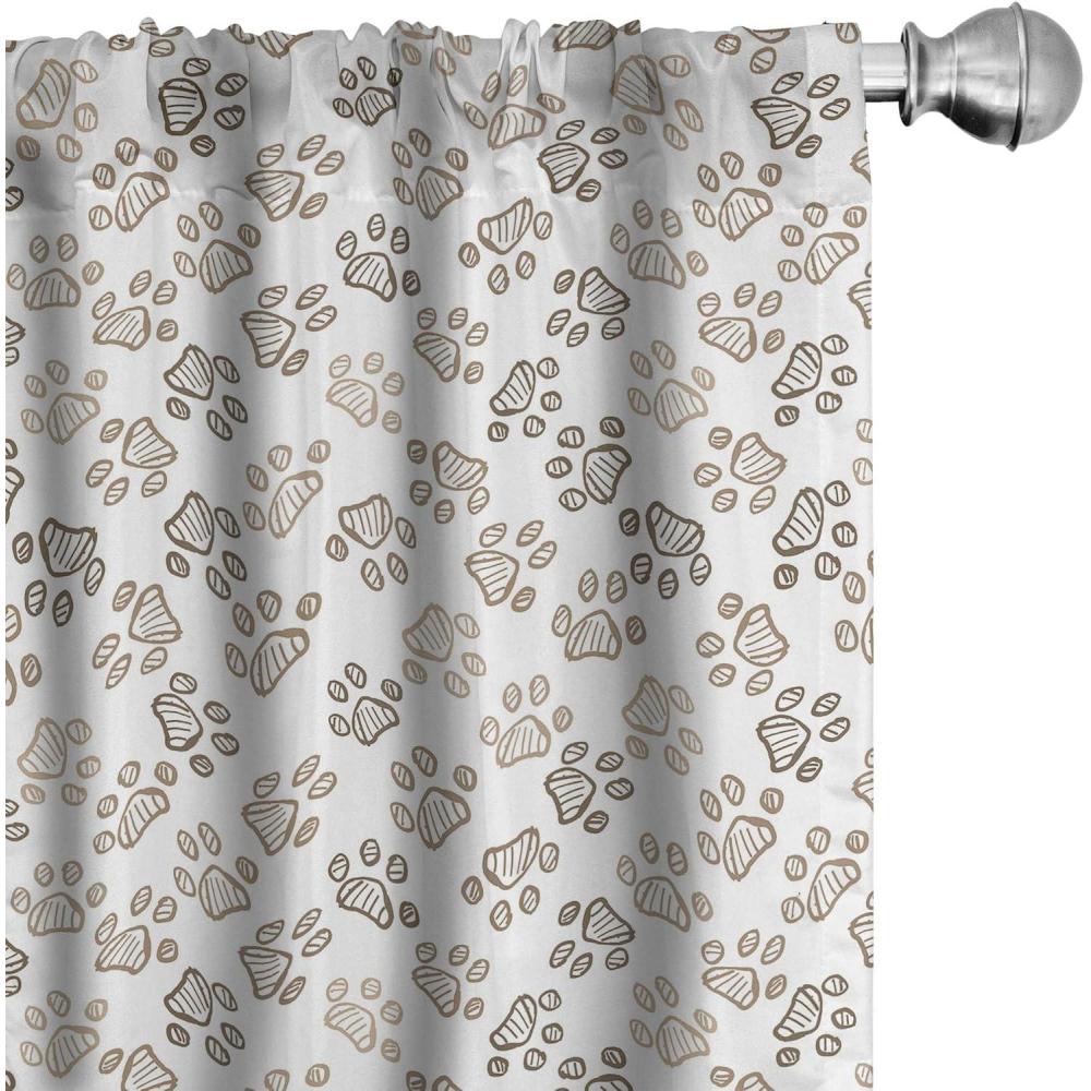 imageAmbesonne Giraffe Curtains Animal Print with African Tree Cartoon Concept Nature Art on Neutral Stripes Window Treatments 2 Panel Set for Living Room Bedroom Pair of 28 x 63 Green Camel TanPale Taupe Brown White