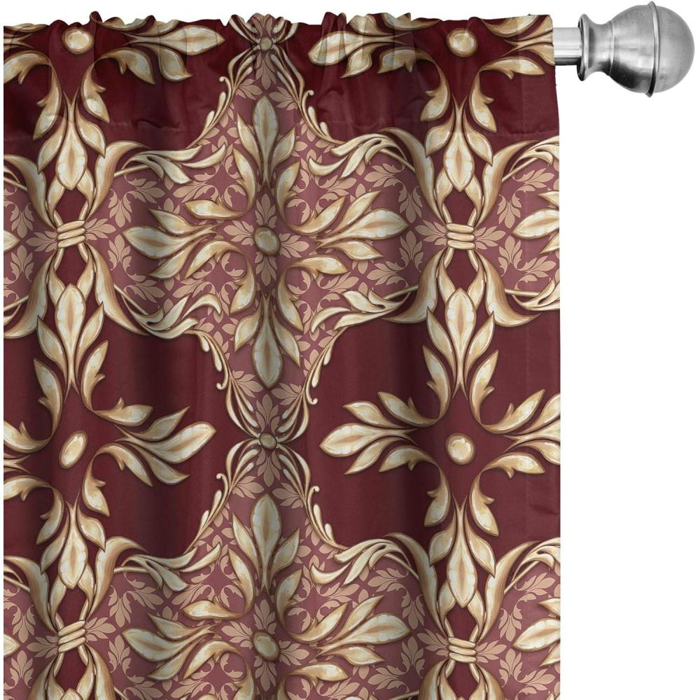 imageAmbesonne Giraffe Curtains Animal Print with African Tree Cartoon Concept Nature Art on Neutral Stripes Window Treatments 2 Panel Set for Living Room Bedroom Pair of 28 x 63 Green Camel TanMaroon Sand Brown