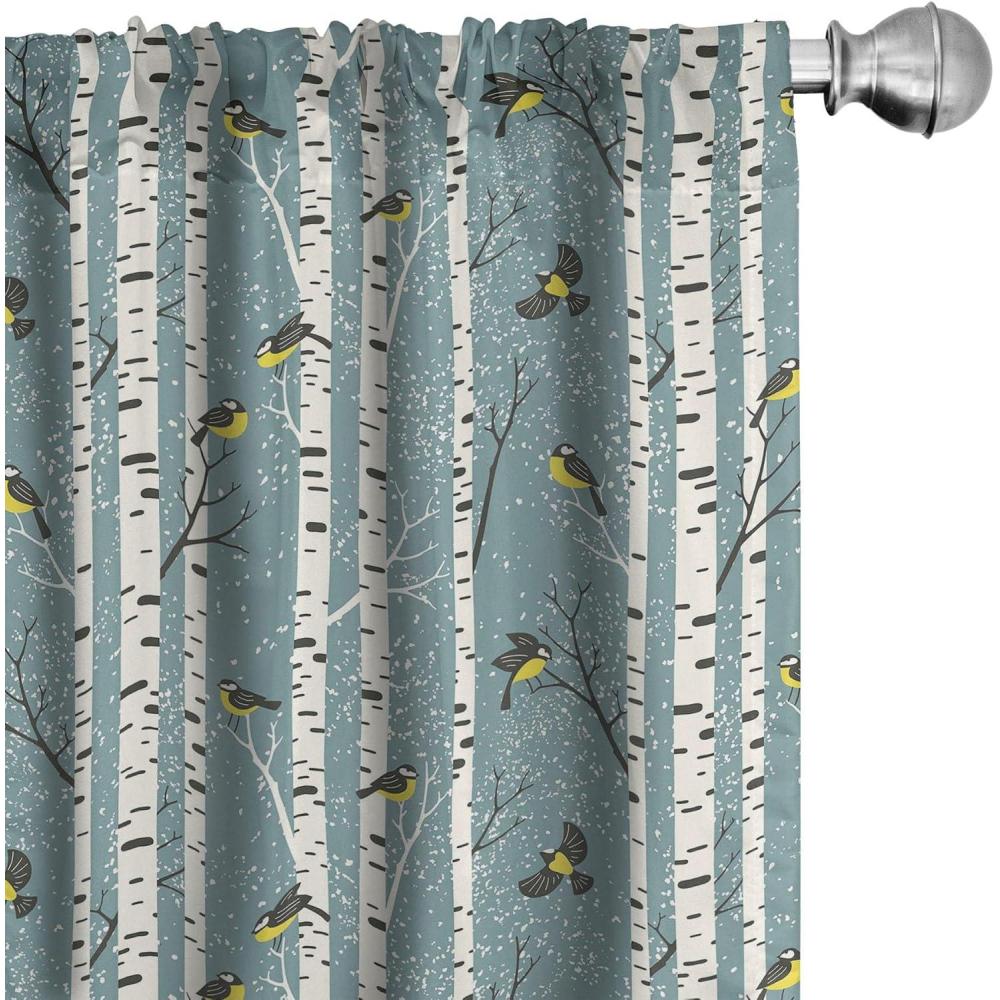imageAmbesonne Giraffe Curtains Animal Print with African Tree Cartoon Concept Nature Art on Neutral Stripes Window Treatments 2 Panel Set for Living Room Bedroom Pair of 28 x 63 Green Camel TanCadet Blue Yellow and Grey