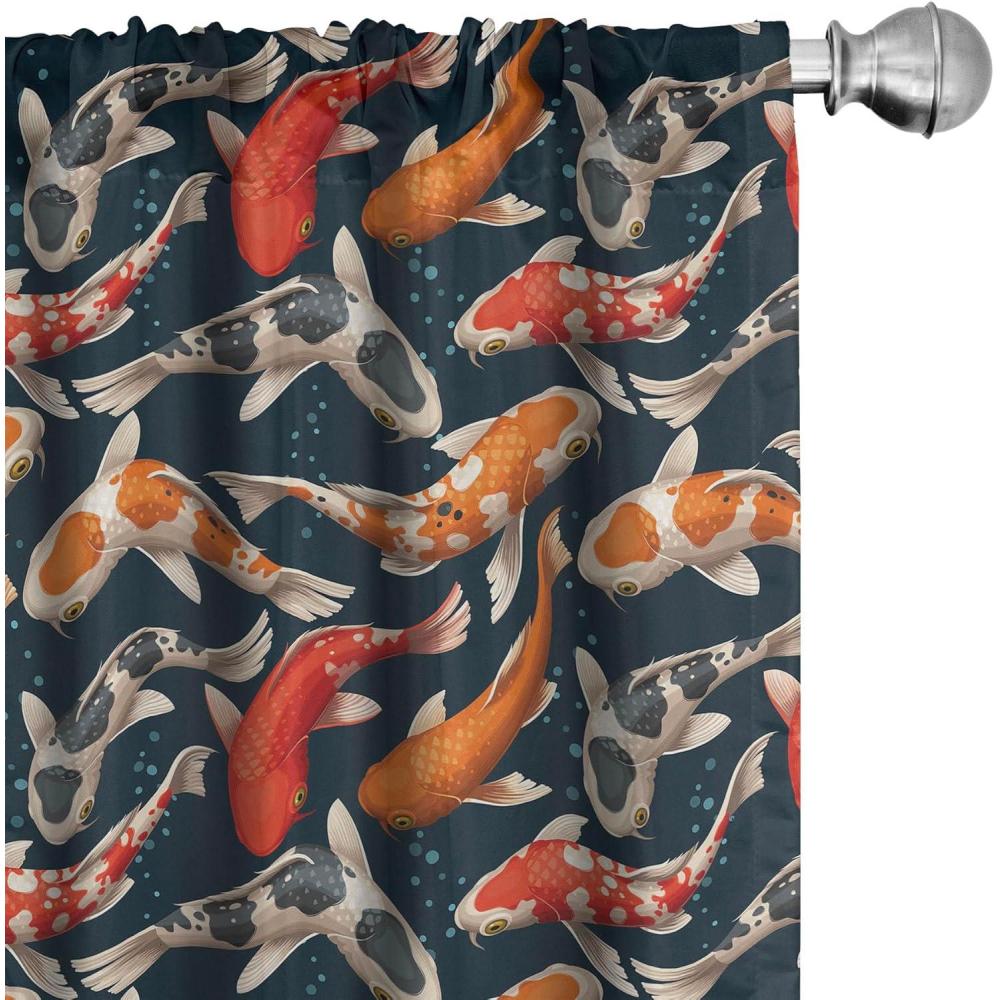 imageAmbesonne Giraffe Curtains Animal Print with African Tree Cartoon Concept Nature Art on Neutral Stripes Window Treatments 2 Panel Set for Living Room Bedroom Pair of 28 x 63 Green Camel TanDark Petrol Blue and Orange