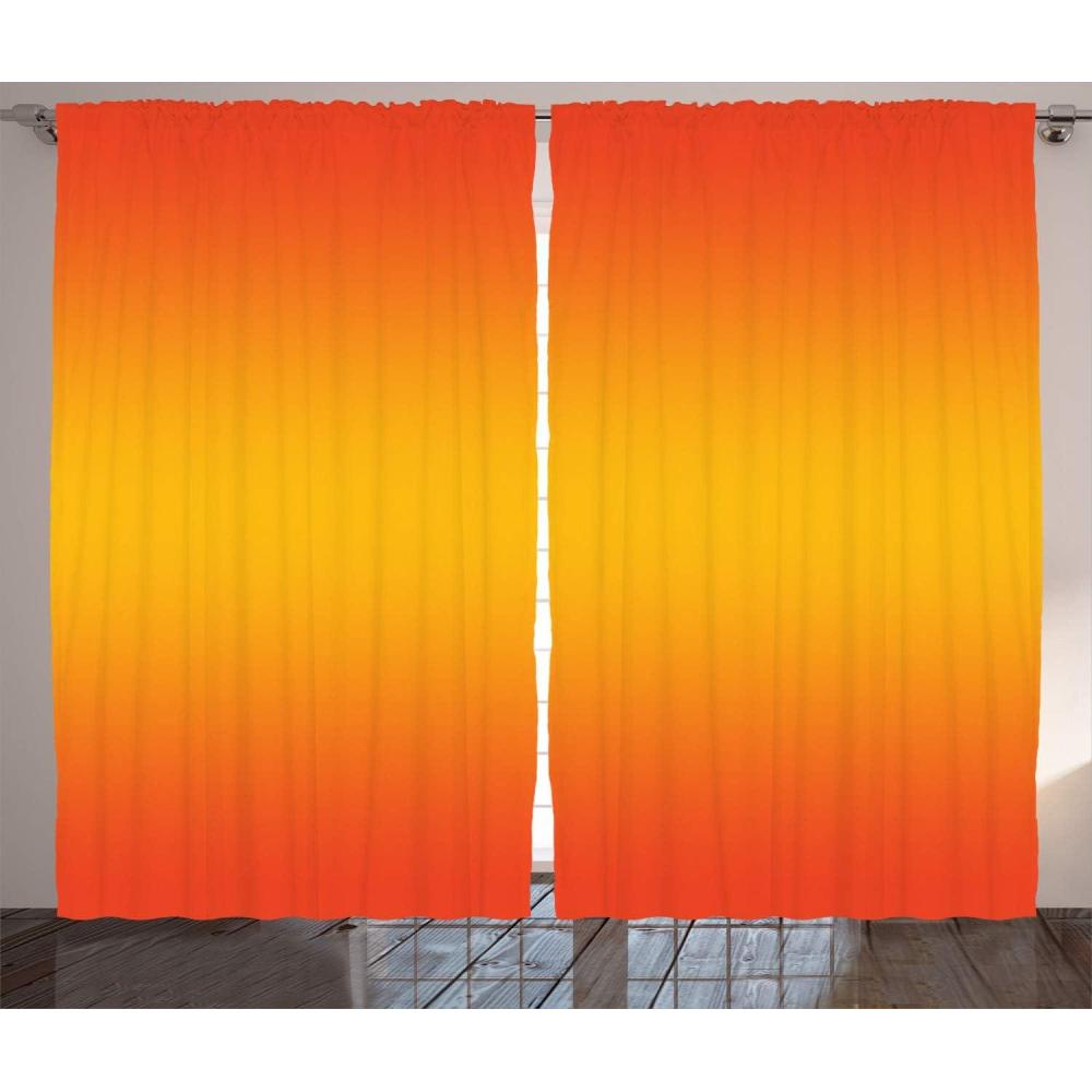 imageAmbesonne Ombre Curtains Tropical Sunset Seasons of The Year Inspired Summer Themed Design Modern Living Room Bedroom Window Drapes 2 Panel Set 108 X 84 Yellow Orange