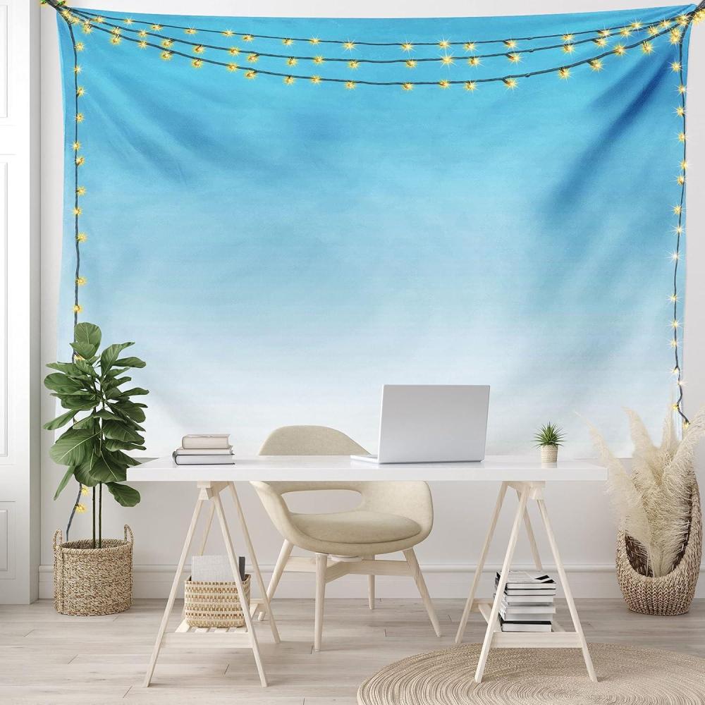 imageAmbesonne Ombre Tapestry Skyscapee in the Spring View Tropical Blue Inspired Vivid Colored Modern Design Print Wide Wall Hanging for Bedroom Living Room Dorm 80 X 60 Blue White