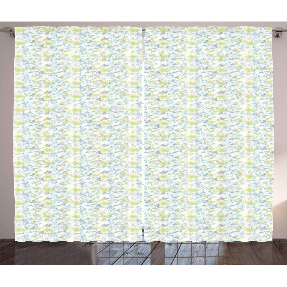 imageAmbesonne Rustic Curtains Stone Wall of Dated Closed Barn Gothic Medieval European Urban City Town Scenery Living Room Bedroom Window Drapes 2 Panel Set 108 X 90 Grey BlueLight Yellow Green