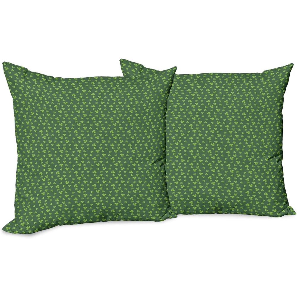 imageAmbesonne Western Decorative Throw Pillow Case Pack of 2 Traditional Rodeo Cowboy Hat and Cowgirl Boots Retro Grunge Background Art Photo Couch Bedroom Living Room Cushion Cover 20 Brown BlackFern Green