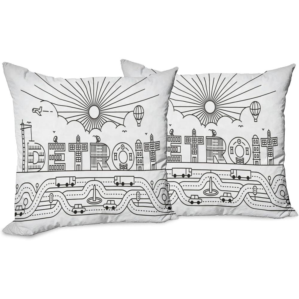 imageAmbesonne Western Decorative Throw Pillow Case Pack of 2 Traditional Rodeo Cowboy Hat and Cowgirl Boots Retro Grunge Background Art Photo Couch Bedroom Living Room Cushion Cover 20 Brown BlackBlack White
