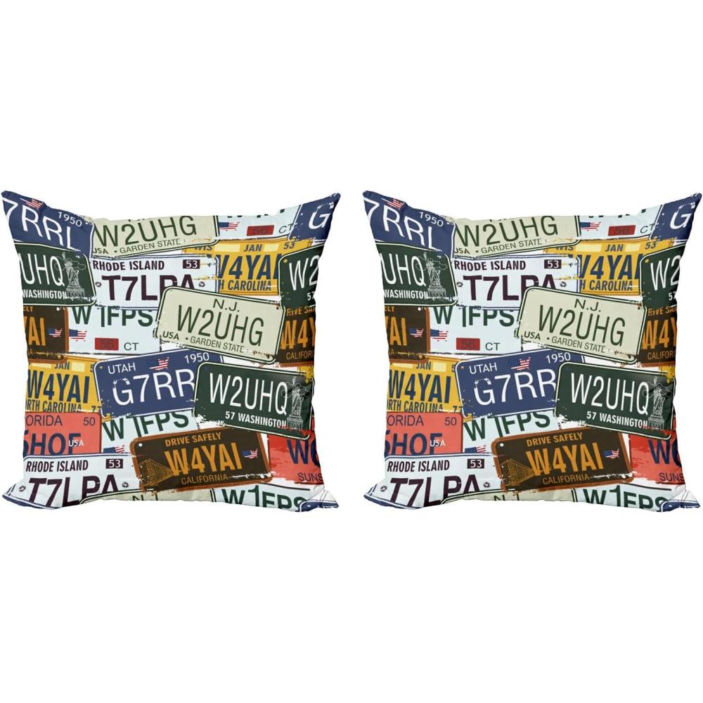 imageAmbesonne Western Decorative Throw Pillow Case Pack of 2 Traditional Rodeo Cowboy Hat and Cowgirl Boots Retro Grunge Background Art Photo Couch Bedroom Living Room Cushion Cover 20 Brown BlackGreen Blue