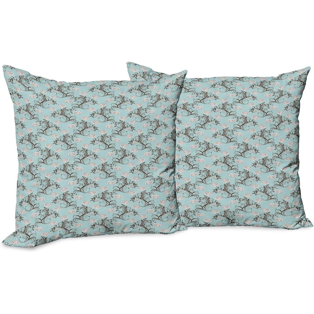 imageAmbesonne Western Decorative Throw Pillow Case Pack of 2 Traditional Rodeo Cowboy Hat and Cowgirl Boots Retro Grunge Background Art Photo Couch Bedroom Living Room Cushion Cover 20 Brown BlackSeafoam White