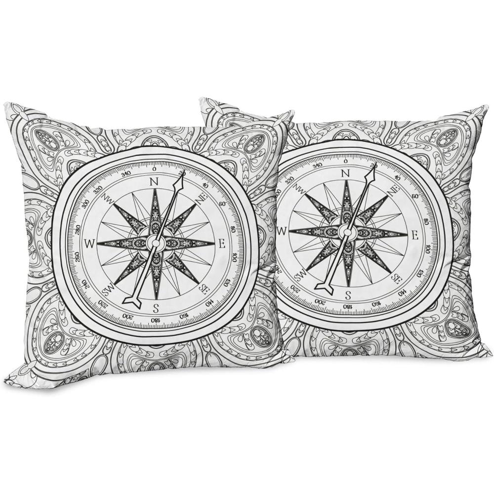 imageAmbesonne Western Decorative Throw Pillow Case Pack of 2 Traditional Rodeo Cowboy Hat and Cowgirl Boots Retro Grunge Background Art Photo Couch Bedroom Living Room Cushion Cover 20 Brown BlackWhite Black