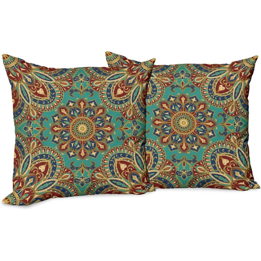 imageAmbesonne Western Decorative Throw Pillow Case Pack of 2 Traditional Rodeo Cowboy Hat and Cowgirl Boots Retro Grunge Background Art Photo Couch Bedroom Living Room Cushion Cover 20 Brown BlackTeal Indigo