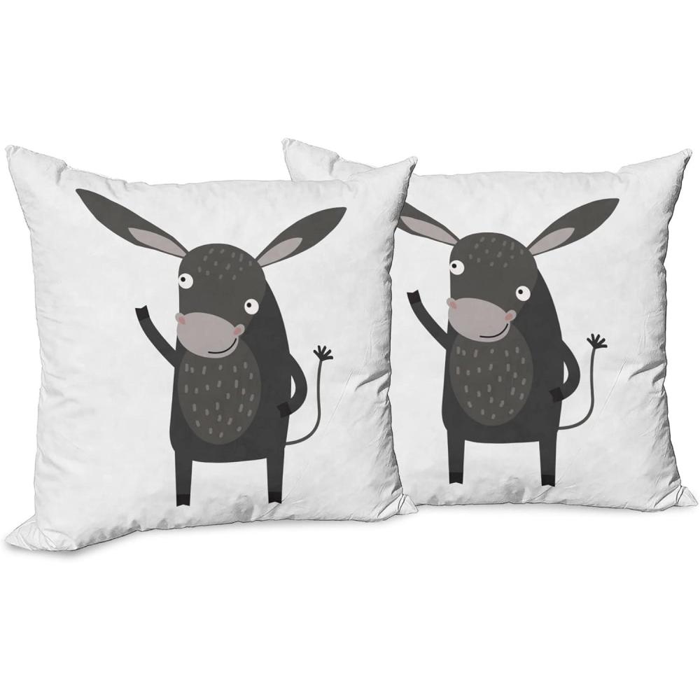 imageAmbesonne Western Decorative Throw Pillow Case Pack of 2 Traditional Rodeo Cowboy Hat and Cowgirl Boots Retro Grunge Background Art Photo Couch Bedroom Living Room Cushion Cover 20 Brown BlackGrey