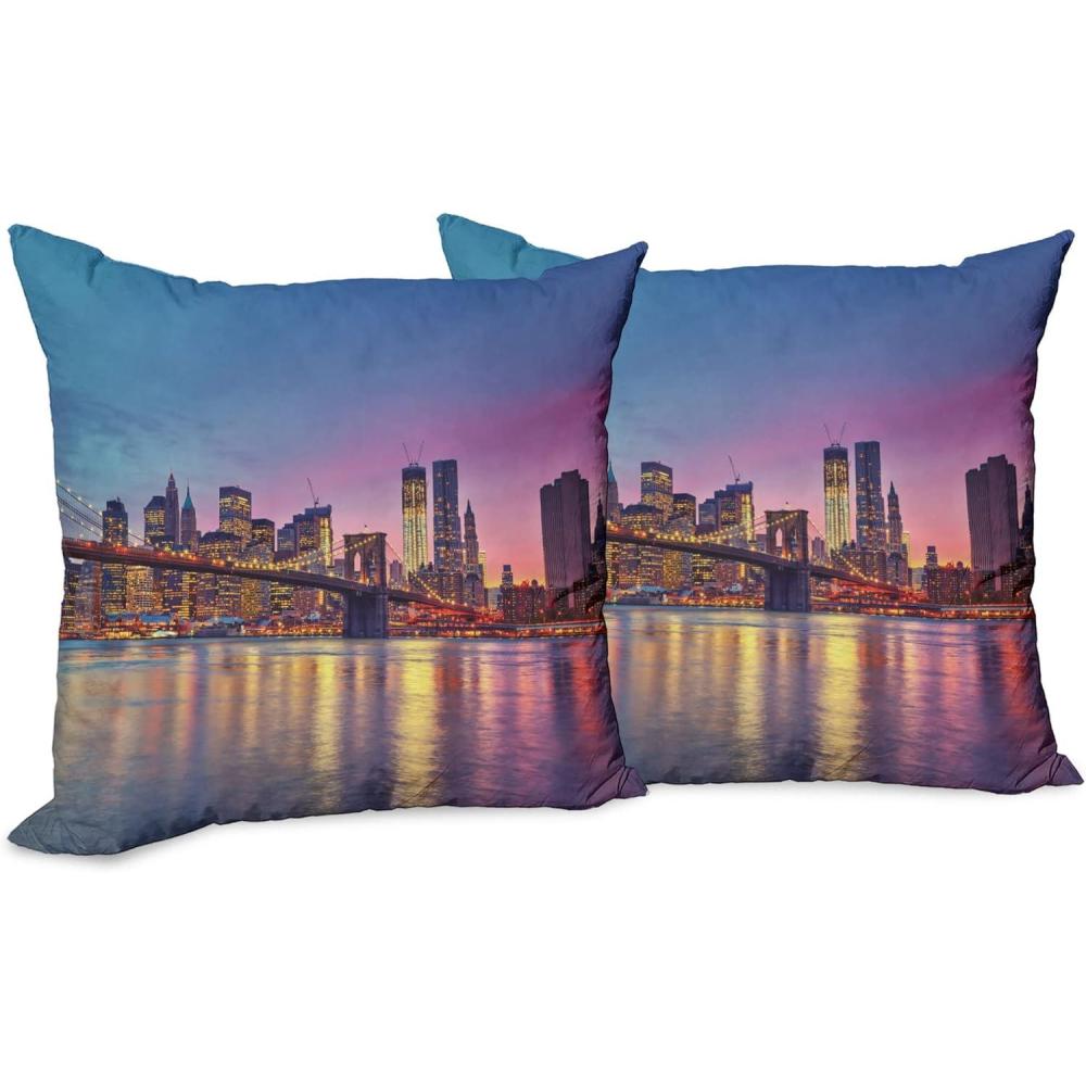 imageAmbesonne Western Decorative Throw Pillow Case Pack of 2 Traditional Rodeo Cowboy Hat and Cowgirl Boots Retro Grunge Background Art Photo Couch Bedroom Living Room Cushion Cover 20 Brown BlackBlue Purple