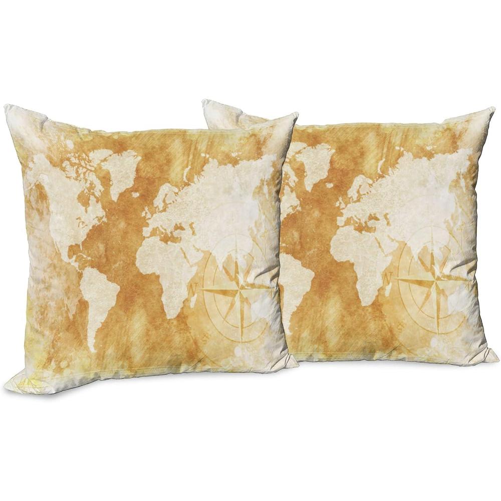 imageAmbesonne Western Decorative Throw Pillow Case Pack of 2 Traditional Rodeo Cowboy Hat and Cowgirl Boots Retro Grunge Background Art Photo Couch Bedroom Living Room Cushion Cover 20 Brown BlackCream Tan