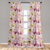 Ambesonne Abstract Modern Art Curtains, Scribble Look Boho Silhouettes Neutral Inspired Forms, Window Treatments 2 Panel Set for Living Room Bedroom, Pair of – 28″ x 84″, Pale Lavender and Off White(Rose and Multicolor)