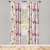 Ambesonne Abstract Modern Art Curtains, Scribble Look Boho Silhouettes Neutral Inspired Forms, Window Treatments 2 Panel Set for Living Room Bedroom, Pair of – 28″ x 84″, Pale Lavender and Off White(Rose and Multicolor)