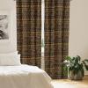 Ambesonne African Curtains, Chevron Zigzag Circles and Spirals Timeless Vintage Art Design Oriental Doodle, Window Treatments 2 Panel Set for Living Room Bedroom, Pair of – 28″ x 84″, Brown Yellow