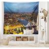 Ambesonne Antique Tapestry, Old World Map Texture Nostalgic Plan Atlas Trace of Life, Wide Wall Hanging for Bedroom Living Room Dorm, 60″ X 40″, Khaki Beige(Yellow Bluegrey)