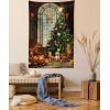 Ambesonne Antique Tapestry, Old World Map Texture Nostalgic Plan Atlas Trace of Life, Wide Wall Hanging for Bedroom Living Room Dorm, 60″ X 40″, Khaki Beige(Brown Red Green)