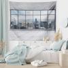 Ambesonne Antique Tapestry, Old World Map Texture Nostalgic Plan Atlas Trace of Life, Wide Wall Hanging for Bedroom Living Room Dorm, 60″ X 40″, Khaki Beige(Grey White)