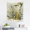 Ambesonne Antique Tapestry, Old World Map Texture Nostalgic Plan Atlas Trace of Life, Wide Wall Hanging for Bedroom Living Room Dorm, 60″ X 40″, Khaki Beige(Pale Green Earth Yellow)