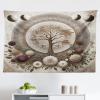 Ambesonne Antique Tapestry, Old World Map Texture Nostalgic Plan Atlas Trace of Life, Wide Wall Hanging for Bedroom Living Room Dorm, 60″ X 40″, Khaki Beige(Pale Mustard Eggplant)