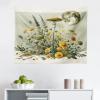 Ambesonne Antique Tapestry, Old World Map Texture Nostalgic Plan Atlas Trace of Life, Wide Wall Hanging for Bedroom Living Room Dorm, 60″ X 40″, Khaki Beige(Pale Green Earth Yellow)