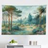 Ambesonne Antique Tapestry, Old World Map Texture Nostalgic Plan Atlas Trace of Life, Wide Wall Hanging for Bedroom Living Room Dorm, 60″ X 40″, Khaki Beige(Cadet Blue Green Amber)