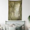 Ambesonne Antique Tapestry, Old World Map Texture Nostalgic Plan Atlas Trace of Life, Wide Wall Hanging for Bedroom Living Room Dorm, 60″ X 40″, Khaki Beige(Army Green)