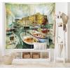 Ambesonne Antique Tapestry, Old World Map Texture Nostalgic Plan Atlas Trace of Life, Wide Wall Hanging for Bedroom Living Room Dorm, 60″ X 40″, Khaki Beige(Earth Yellow)
