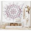 Ambesonne Antique Tapestry, Old World Map Texture Nostalgic Plan Atlas Trace of Life, Wide Wall Hanging for Bedroom Living Room Dorm, 60″ X 40″, Khaki Beige(Pink White)