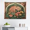 Ambesonne Antique Tapestry, Old World Map Texture Nostalgic Plan Atlas Trace of Life, Wide Wall Hanging for Bedroom Living Room Dorm, 60″ X 40″, Khaki Beige(Dark Salmon Laurel Green)