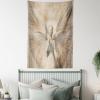 Ambesonne Antique Tapestry, Old World Map Texture Nostalgic Plan Atlas Trace of Life, Wide Wall Hanging for Bedroom Living Room Dorm, 60″ X 40″, Khaki Beige(Yellow White)