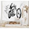 Ambesonne Antique Tapestry, Old World Map Texture Nostalgic Plan Atlas Trace of Life, Wide Wall Hanging for Bedroom Living Room Dorm, 60″ X 40″, Khaki Beige(Charcoal Grey White)
