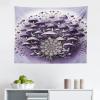 Ambesonne Antique Tapestry, Old World Map Texture Nostalgic Plan Atlas Trace of Life, Wide Wall Hanging for Bedroom Living Room Dorm, 60″ X 40″, Khaki Beige(Lilac Violet)